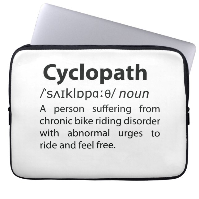 Cyclopath Funny Dictionary Definition Laptop Sleeve (Front)