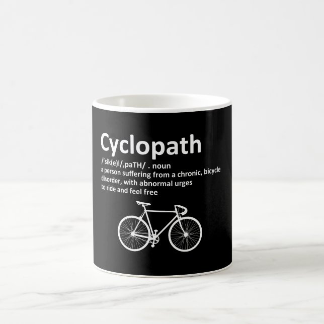 Cyclopath Funny Gift For Cyclists and Bikers Coffee Mug (Center)