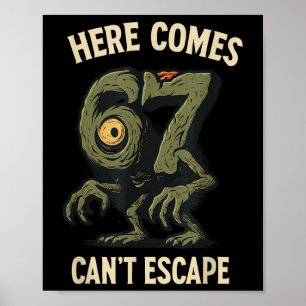 Cyclops Monster 6x7 Meme Haunted Number 67 Hallowe Poster