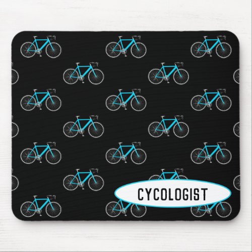 cycologist aqua bicycle on black mouse pad
