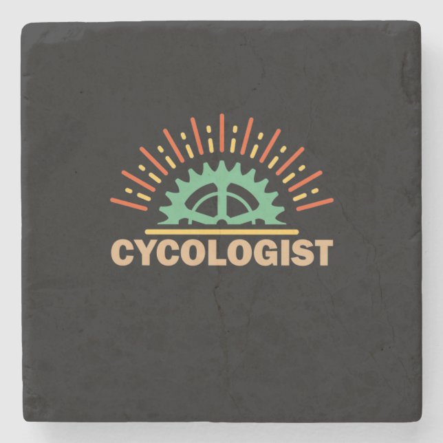 Cycologist Art Stone Coaster (Front)