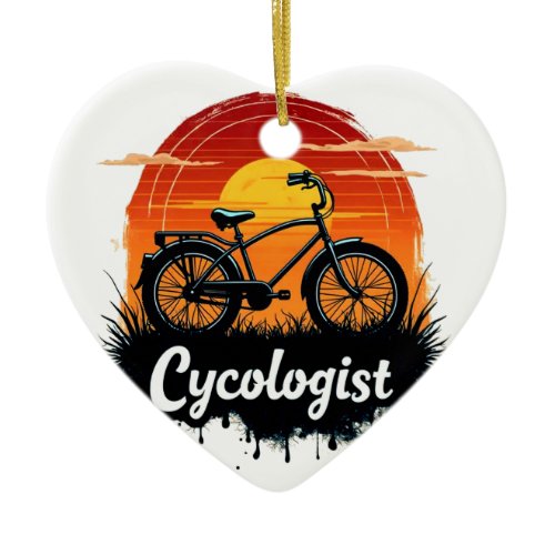 Cycologist Bike Adventure: Sunset Graphic Tee  Ceramic Ornament