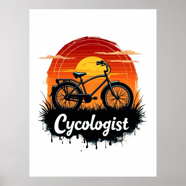 Cycologist Bike Adventure: Sunset Graphic Tee  Poster (Front)