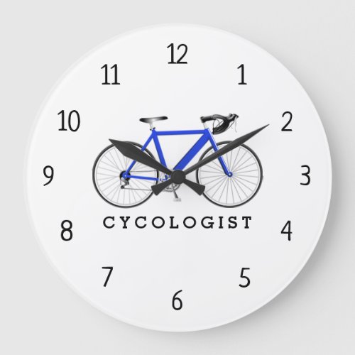 Cycologist Blue Bicycle Large Clock