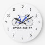 Cycologist Blue Bicycle Large Clock