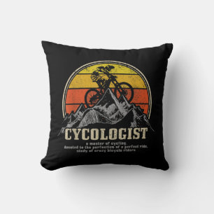 Cycologist Definition Funny Mountain Bike MTB Throw Pillow