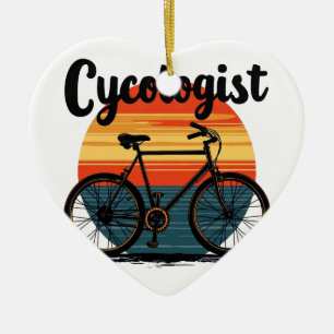 Cycologist: Energetic Biker Tee – for Cycling Ceramic Ornament