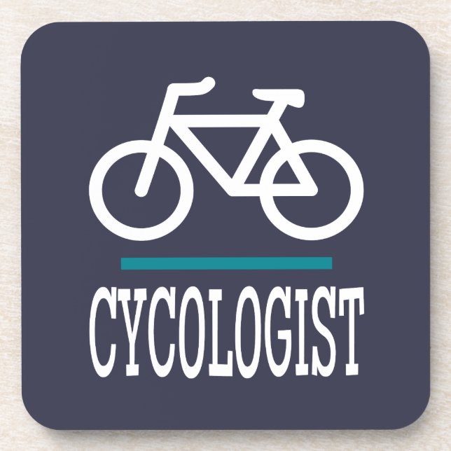 CYCOLOGIST Funny Cycling Bikes Love Beverage Coaster (Front)