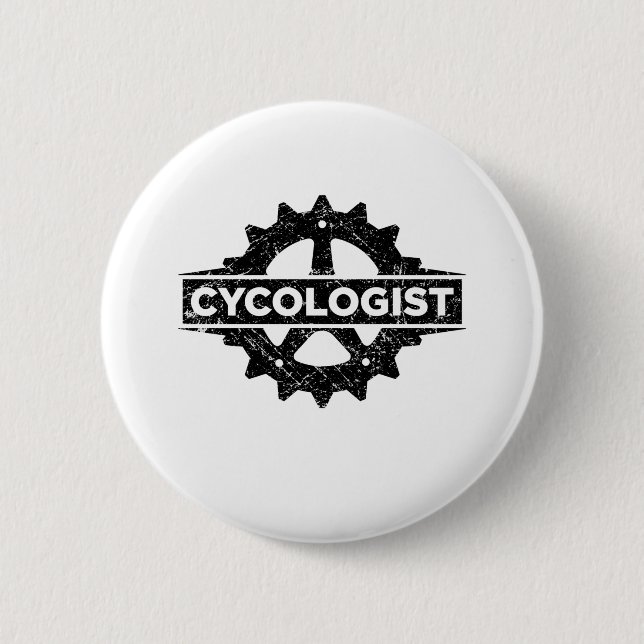 Cycologist funny cycling gift button (Front)