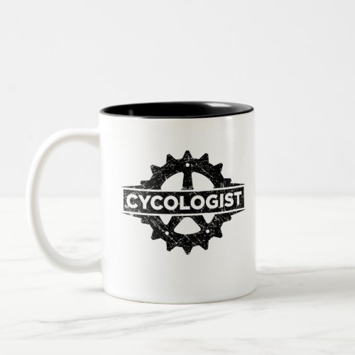 Cycologist funny cycling gift Two_Tone coffee mug