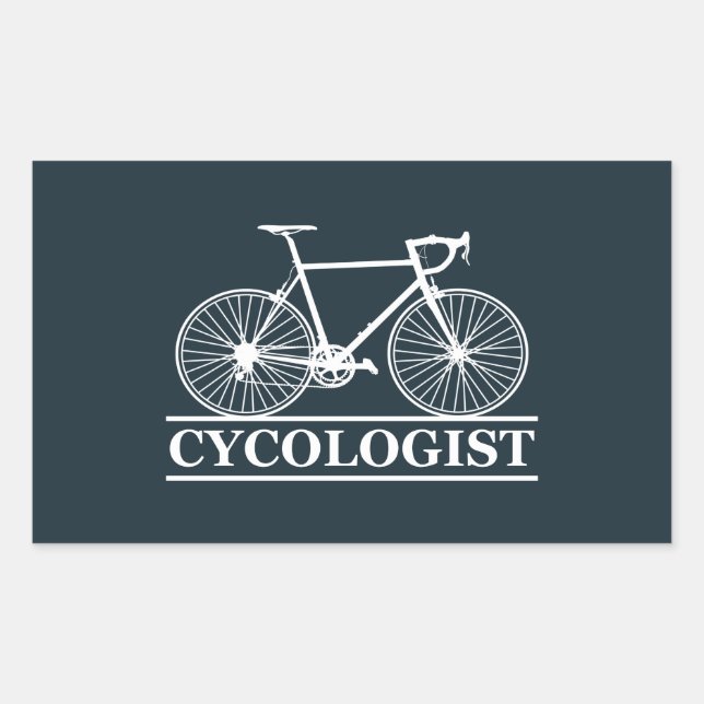 Cycologist funny cycling saying rectangular sticker (Front)