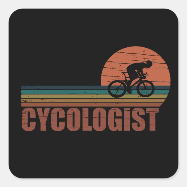 Cycologist funny cycling saying square sticker (Front)