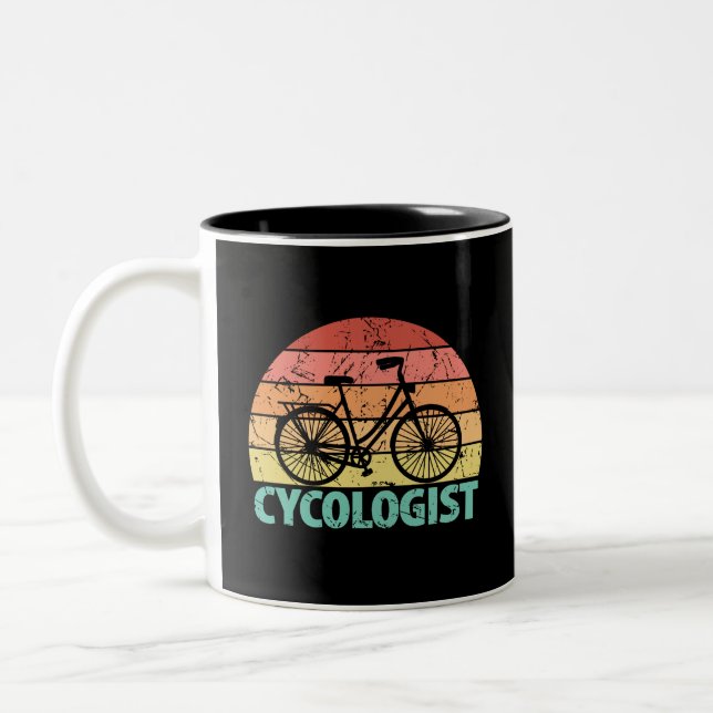 Cycologist Funny Cycling Two-Tone Coffee Mug (Left)