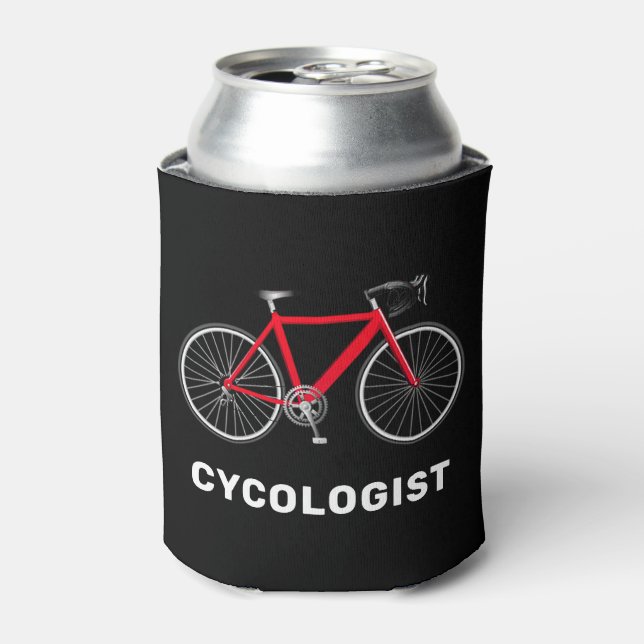 Cycologist Red Bicycle Can Cooler (Can Front)