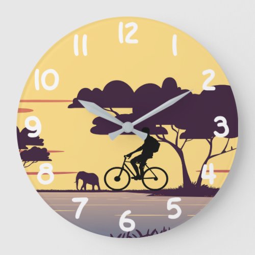 Cycologist_Safari bike tour with sunset Elephant   Large Clock