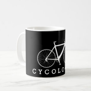 CYCOLOGIST Text and White Bicycle Coffee Mug