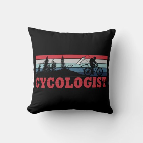Cycologist Throw Pillow