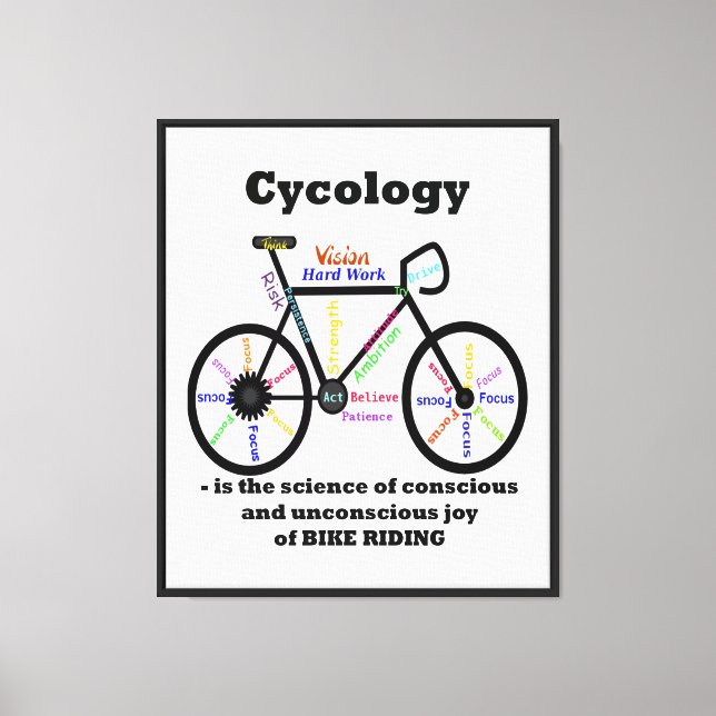 Cycology Poster – The Science of the Joy of Biking Canvas Print (Front)