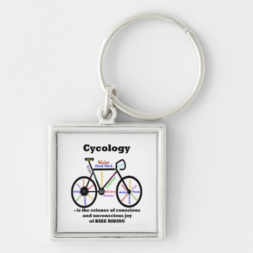 Cycology the Science of the Joy of Bike Riding Fun Keychain
