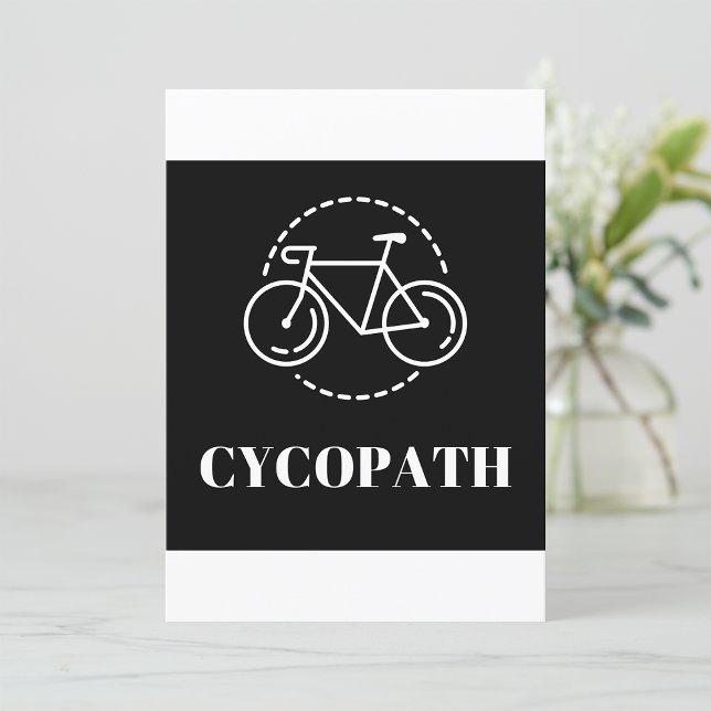 Cycopath Cycling Pun Minimalist Road Bike Cyclist Invitation (Creator Uploaded)