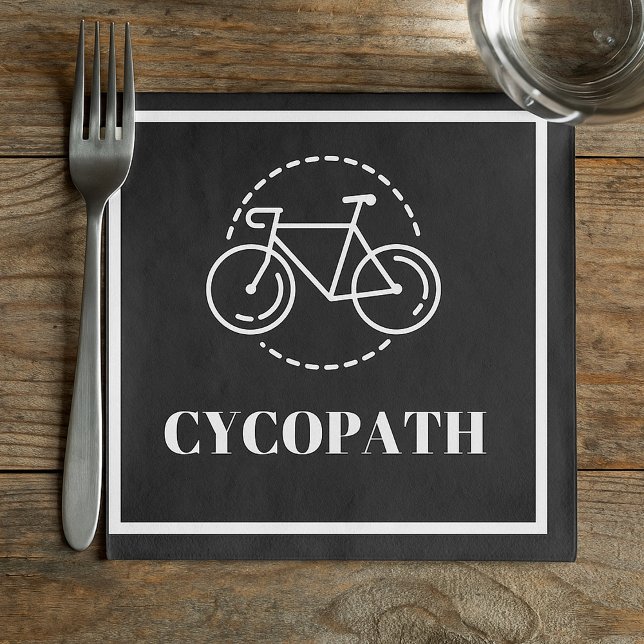 Cycopath Cycling Pun Minimalist Road Bike Cyclist  Napkins (Creator Uploaded)
