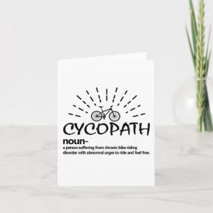Cycopath Definition Funny Biker Cyclist Card