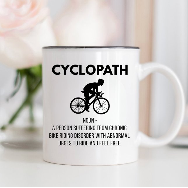 Cycopath Definition Gift, Biking Cycling Dad, Mom Two-Tone Coffee Mug (Creator Uploaded)