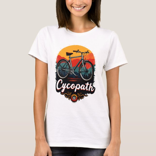 Cycopath: Energetic Bike and sunset Graphic T-Shirt (Front)