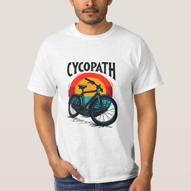 Cycopath: Energetic Bike with sunset Graphic Tee (Front)