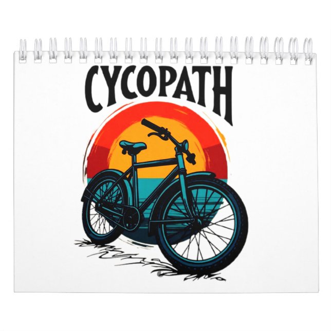 Cycopath: Energetic Bike with sunset Graphic Tee Calendar (Cover)
