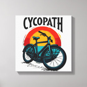 Cycopath: Energetic Bike with sunset Graphic Tee Canvas Print