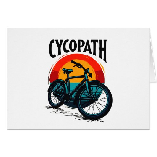 Cycopath: Energetic Bike with sunset Graphic Tee Cards (Front Horizontal)