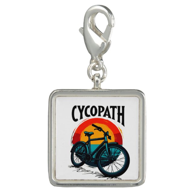 Cycopath: Energetic Bike with sunset Graphic Tee Charm (Front)