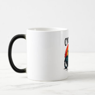 Cycopath: Energetic Bike with sunset Graphic Tee Color Morph Mug