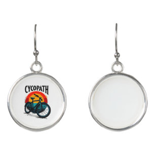 Cycopath: Energetic Bike with sunset Graphic Tee Earrings