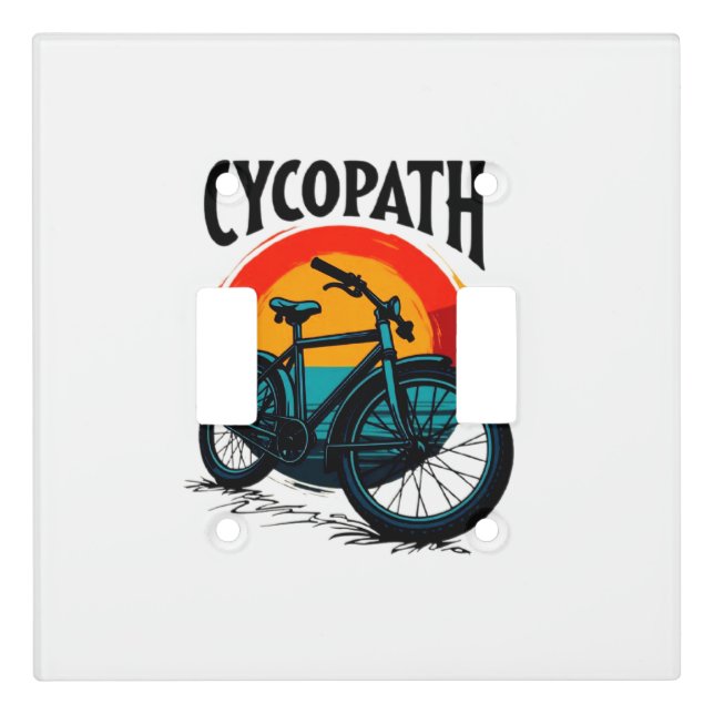 Cycopath: Energetic Bike with sunset Graphic Tee Light Switch Cover (Front)