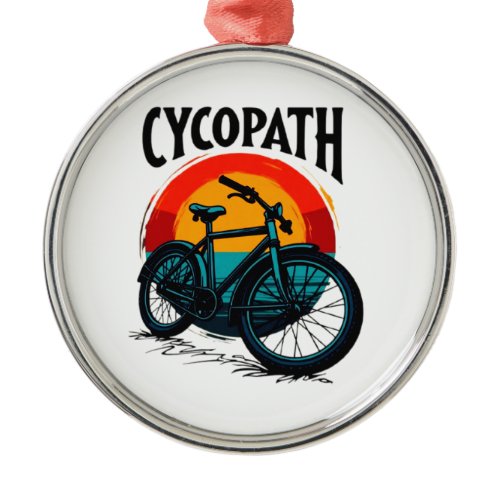 Cycopath: Energetic Bike with sunset Graphic Tee Metal Ornament