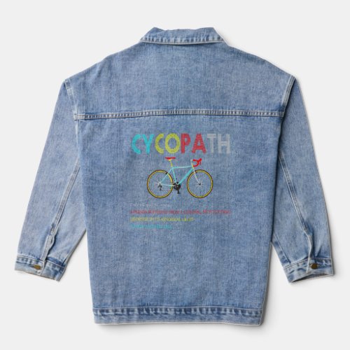 Cycopath For Bicycle Cycling Race Cyclists Road  Denim Jacket