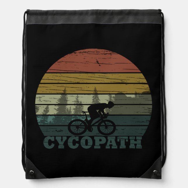 Cycopath funny biking saying drawstring bag (Front)