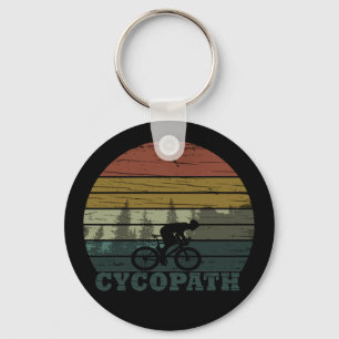 Cycopath funny biking saying keychain
