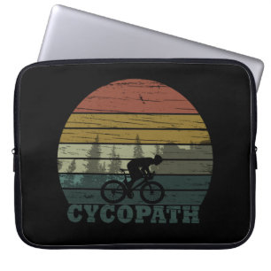 Cycopath funny biking saying laptop sleeve
