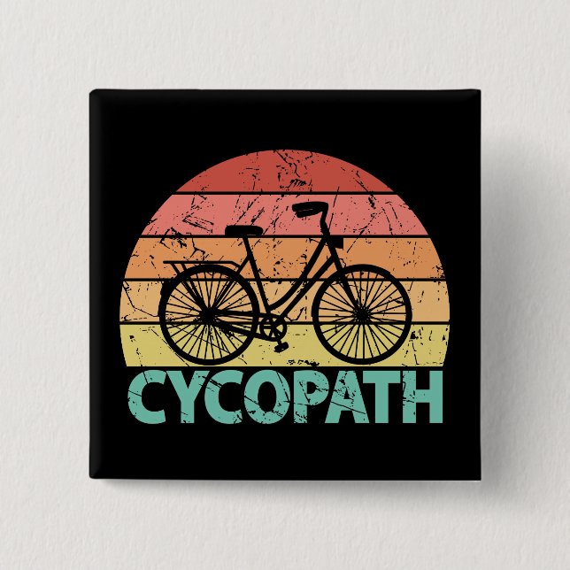 Cycopath Funny Cycling Bicycle Button (Front)