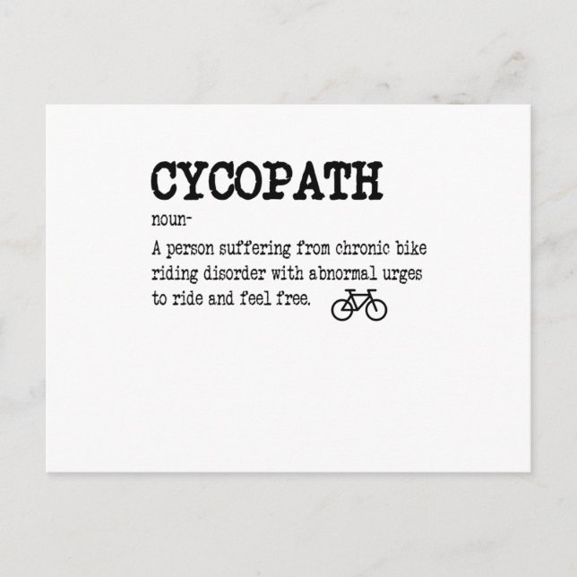 CYCOPATH Funny Cycling Bicycle Rider Cyclist Postcard (Front)
