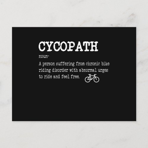 CYCOPATH Funny Cycling Bicycle Rider Cyclist Postcard