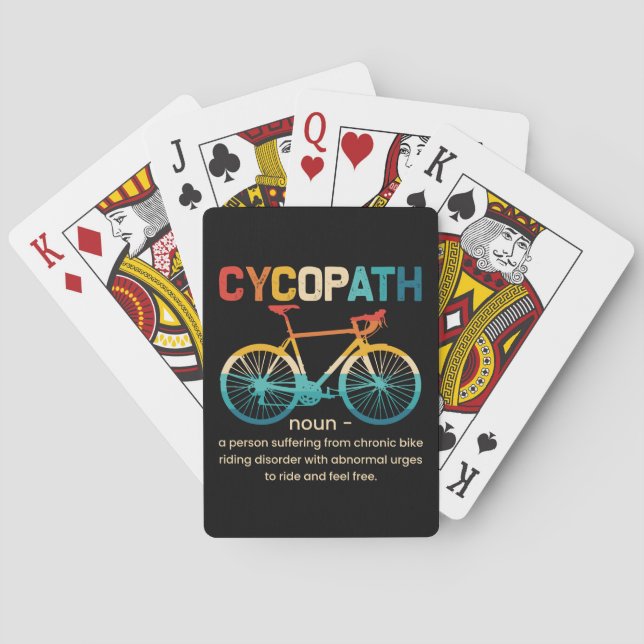 Cycopath Funny Cycling for Cyclists and Bikers Poker Cards (Back)