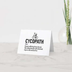 Cycopath Funny Cycling for Cyclists and Bikers  Thank You Card