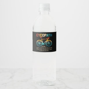 Cycopath Funny Cycling for Cyclists and Bikers Water Bottle Label