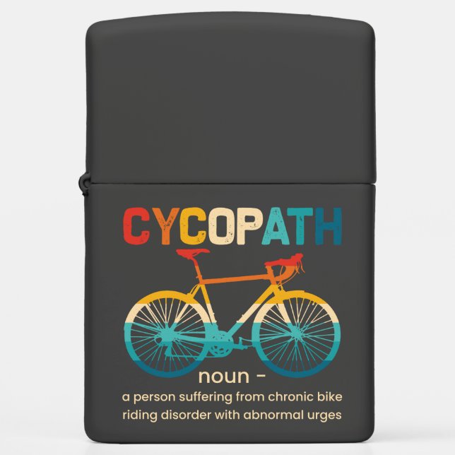 Cycopath Funny Cycling for Cyclists and Bikers Zippo Lighter (Front)