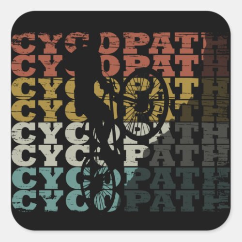 Cycopath funny cycling square sticker
