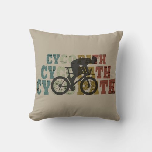Cycopath funny cycling throw pillow